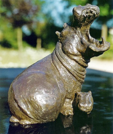 hippopotame et petit